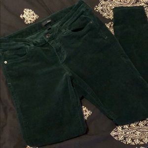 Dark green skinny corduroys